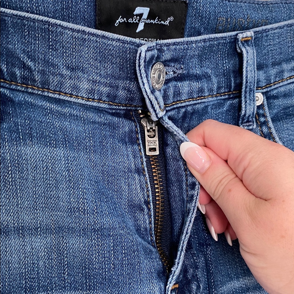 7 For All Mankind Men's Austyn Classic Blue Straight Leg Jeans Denim Size 32 - Picture 3 of 9